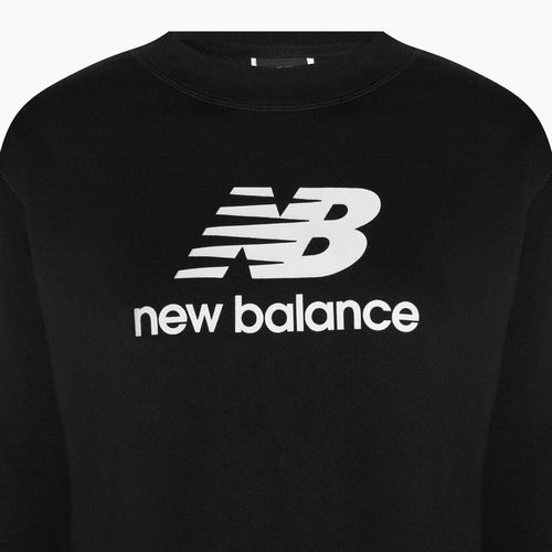 Damen Training Sweatshirt New Balance Essentials Stacked Logo French Terry Hoodie schwarz NBWT31533