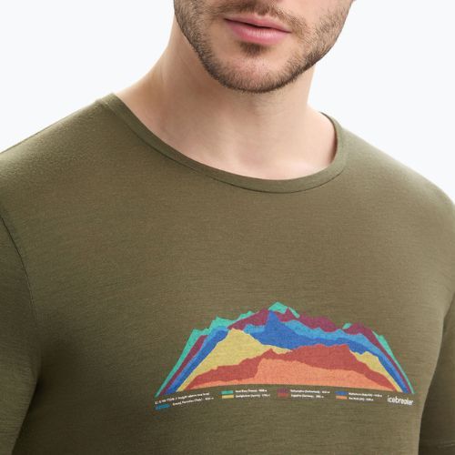 Herren Thermo-T-Shirt icebreaker Tech Lite II Mountain Tops grün IB0A56VE0691