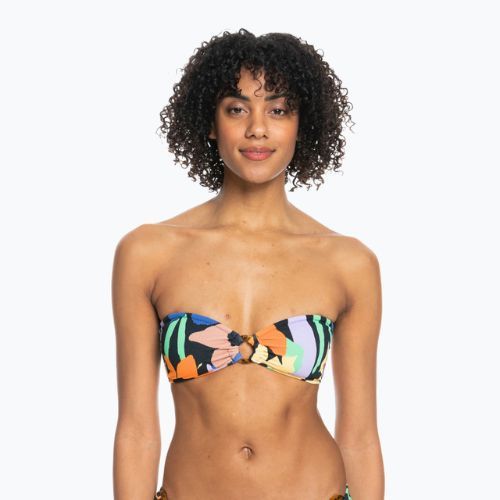 Badeanzug-Oberteil ROXY Color Jam Bandeau 2021 anthracite flower jammin