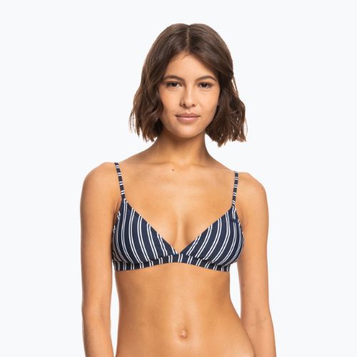 Badeanzug-Oberteil ROXY Into The Sun Fix Tiki Triangle 2021 mood indigo novela stripe vert