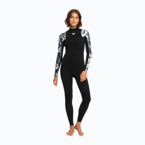 Neoprenanzug für Frauen ROXY 3/2 Elite XT ST Printed FZ GBS 2021 true black/black flowers