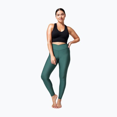 Damen Trainingsleggings Casall Überlappung Hohe Taille grün 22500