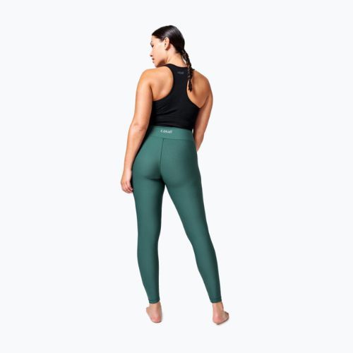 Damen Trainingsleggings Casall Überlappung Hohe Taille grün 22500