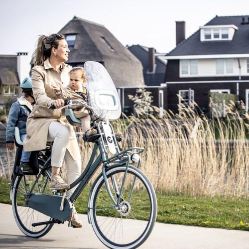 Hinterer Fahrradsitz für Rahmen bobike Go 1P schwarz und beige 8012400001