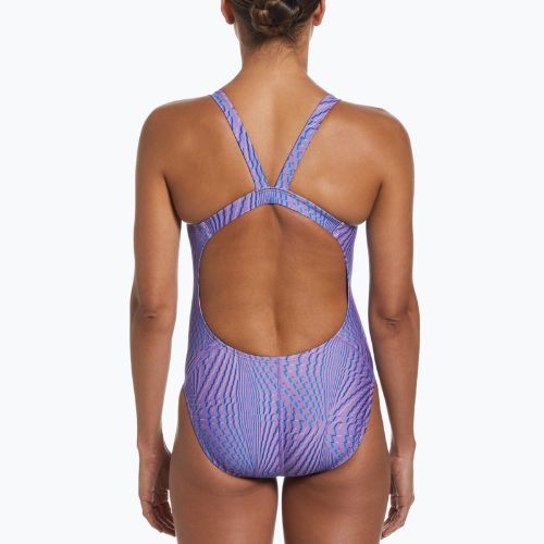 Nike Hydrastrong Multi Print Fastback Damen Badeanzug einteilig lila NESSD011-660