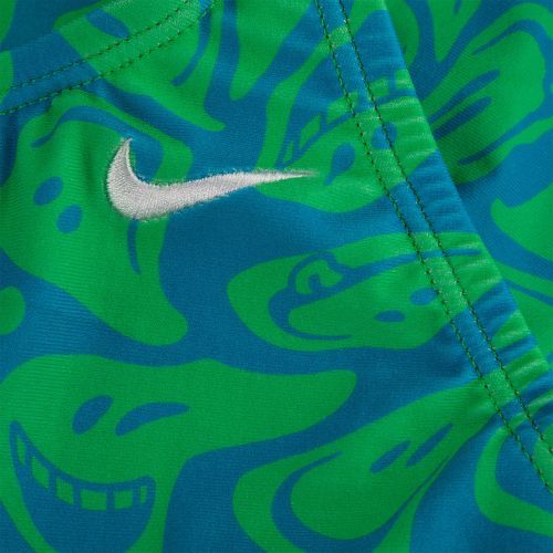 Nike Hydrastrong Multi Print Fastback einteiliger Badeanzug für Kinder grün NESSD045-380