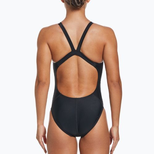 Nike Logo Tape Fastback einteiliger Badeanzug für Kinder schwarz NESSD190-001