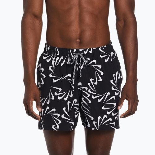 Herren Nike Swoosh Line 5" Volley Shorts schwarz NESSD509-001