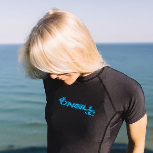 Damen Schwimmen Shirt O'Neill Basic Skins Rash Guard schwarz 3548