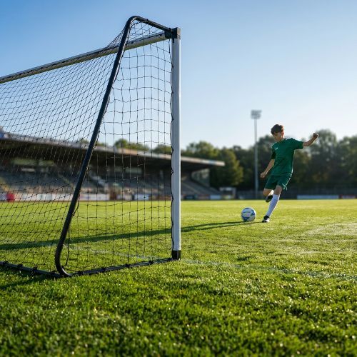 OneTeam One Fußballtor 300 x 200 cm aus verzinktem Stahl weiß/schwarz