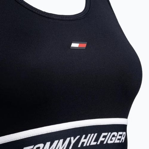 Tommy Hilfiger Mid Int Tape Racer Back blau Fitness-BH