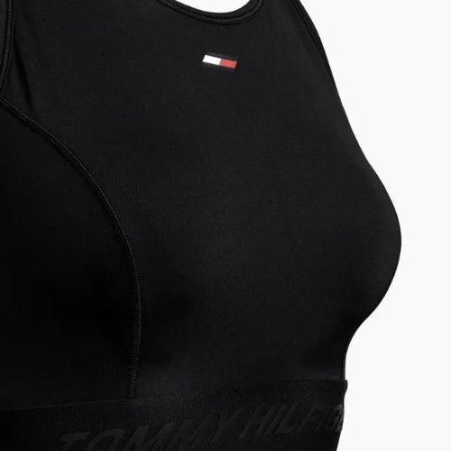 Tommy Hilfiger Mid Intensity High Neck Core schwarzer Fitness-BH