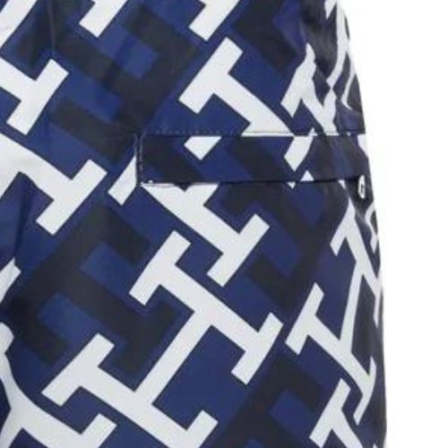 Herren Tommy Hilfiger Sf Medium Drawstring Print Schwimmen Shorts blau