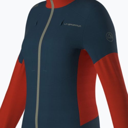 Women's La Sportiva Session Tech Hoody sturmblau/kirschtomatenfarbenes Trekking-Sweatshirt
