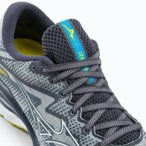 Herren Laufschuhe Mizuno Wave Rider 27 perlblau/weiß/bolt2neon
