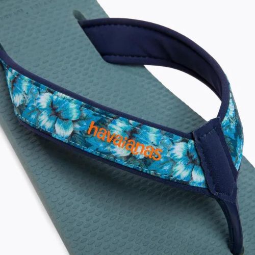 Herren Havaianas Surf Material silber/blau Pantoletten