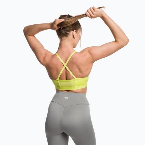 Gymshark Ruched Training Sport glitch gelb Fitness-BH