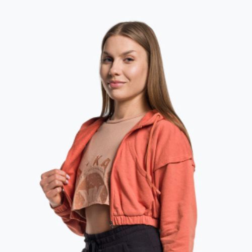 Damen Trainingssweatshirt Gymshark KK Twins Zip Up Crop orange