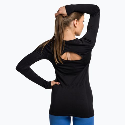 Damen Training Langarm Gymshark Flex Top schwarz