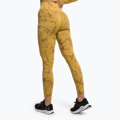 Damen Trainingsleggings Gymshark Adapt Camo Savanna Seamless gelb/weiß