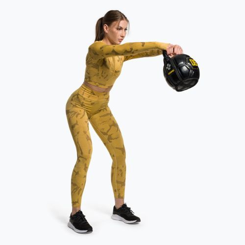 Damen Trainingsleggings Gymshark Adapt Camo Savanna Seamless gelb/weiß