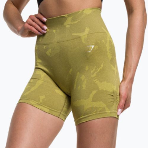 Damen Trainingsshorts Gymshark Adapt Camo Savanna Seamless grün