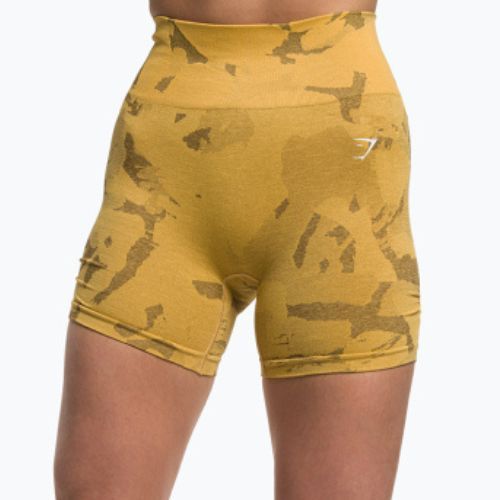 Damen Trainingsshorts Gymshark Adapt Camo Savanna Nahtlos indisch gelb