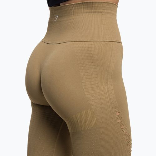 Damen Trainingsleggings Gymshark Energy Seamless biscotti braun/weiß