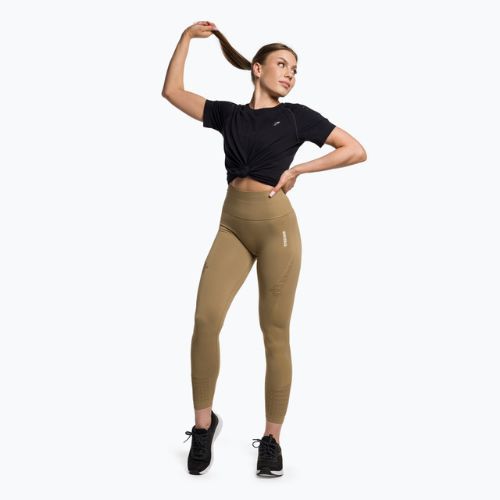 Damen Trainingsleggings Gymshark Energy Seamless biscotti braun/weiß