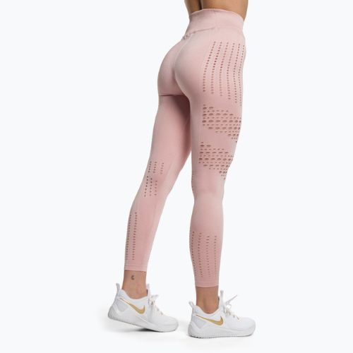 Damen Trainingsleggings Gymshark Flawless Shine Seamless rosa/weiß