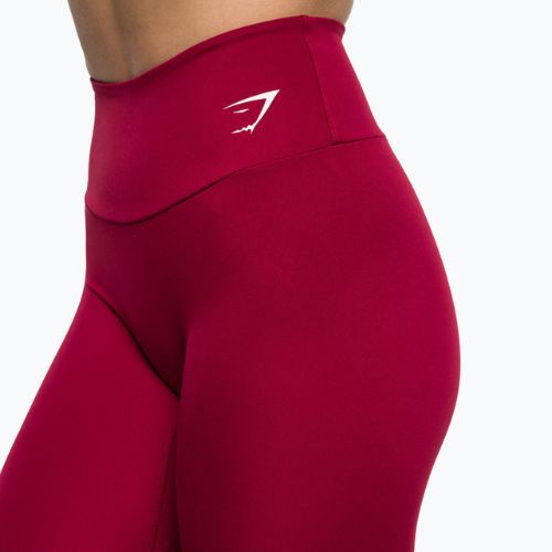 Damen Gymshark Training Full Lenght Leggings weinrot/weiß