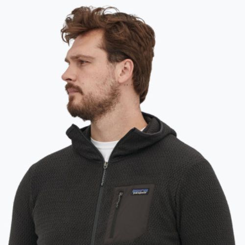 Herren Patagonia R1 Air Full-Zip Fleece-Sweatshirt schwarz