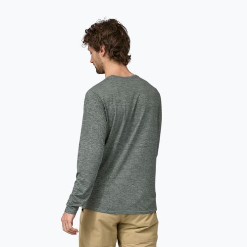 Herren Patagonia Cap Cool Daily Graphic Shirt-Waters trekking longsleeve chasing peaks/sleet green x-dye
