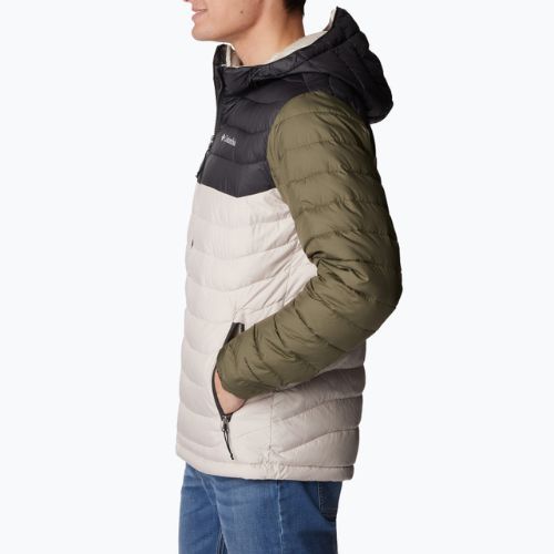 Herren Columbia Powder Lite Hooded Daunenjacke dunkel Stein/Hai/Stein grün