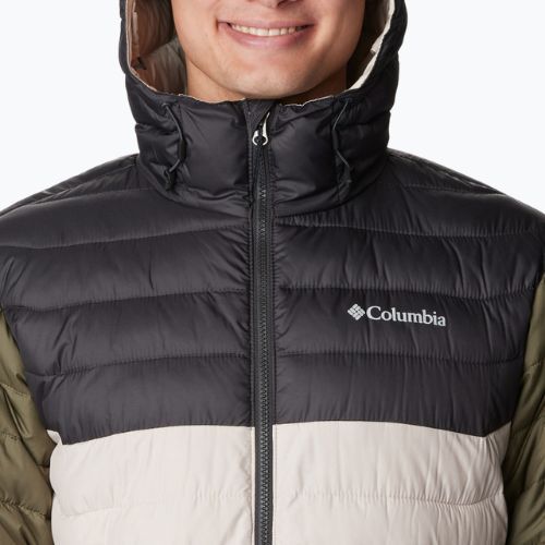 Herren Columbia Powder Lite Hooded Daunenjacke dunkel Stein/Hai/Stein grün