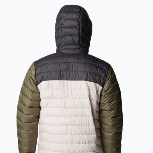 Herren Columbia Powder Lite Hooded Daunenjacke dunkel Stein/Hai/Stein grün