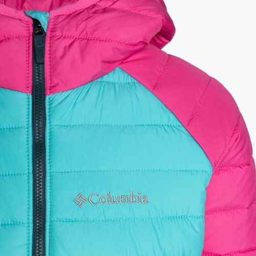 Columbia Powder Lite Hooded Kinder Daunenjacke Geysir/Rosa Eis