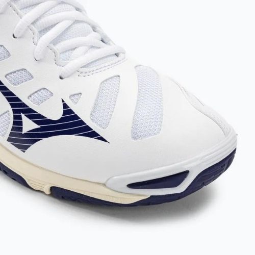 Herren Volleyball Schuhe Mizuno Wave Voltage weiß / blaues Band / mp gold