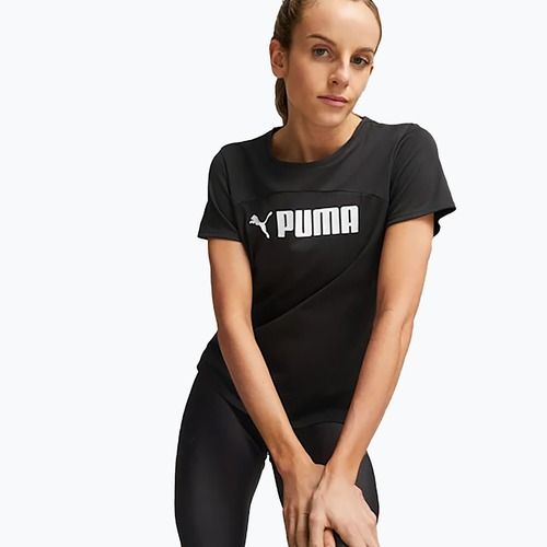 Damen Trainings-T-Shirt PUMA Fit Logo Ultrabreathe puma schwarz/puma weiß