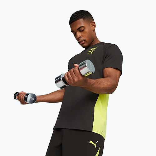 Herren Trainings-T-Shirt PUMA Fit Triblend Ultrabreathe puma schwarz/gelb burst