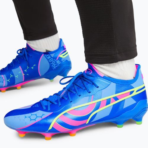 PUMA King Ultimate Energy FG/AG Herren Fußballschuhe Ultrablau/Leuchtend Pink/Leuchtend Blau