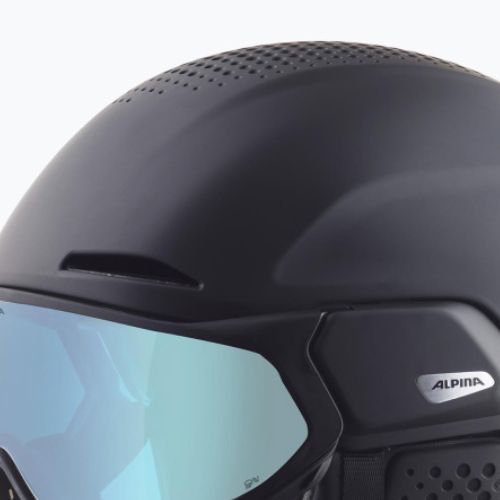 Alpina Oro QV Mips Skihelm schwarz matt/eisblau