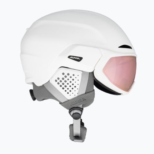 Alpina Oro QV Mips Skihelm weiß matt/wasserrosa