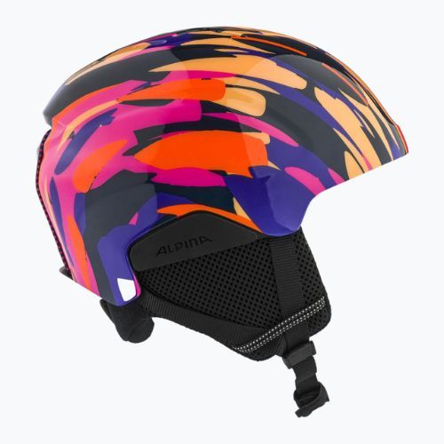 Alpina Kinderskihelm Pizi rosa orange/blau glänzend