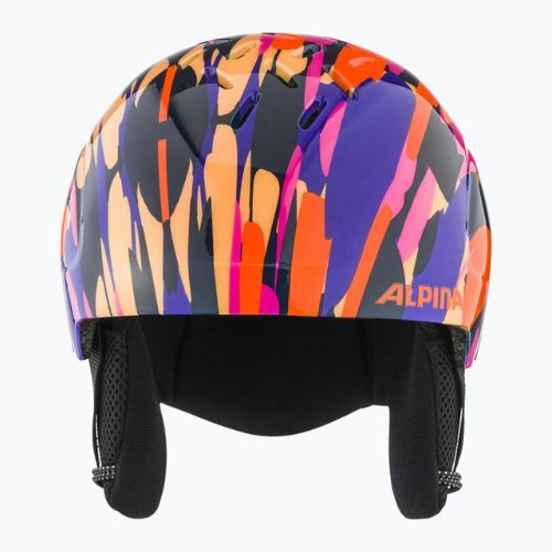 Alpina Kinderskihelm Pizi rosa orange/blau glänzend