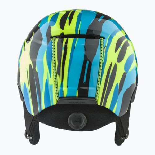 Alpina Pizi Kinderskihelm neon blau/grün glänzend