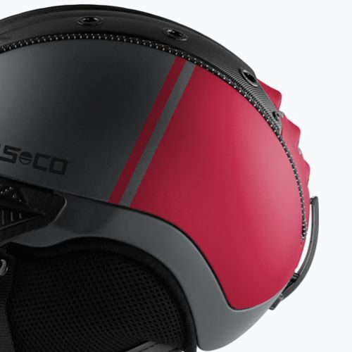 Skihelm CASCO SP-2 Photomatic Visier strukturiert arsenic grau / rot