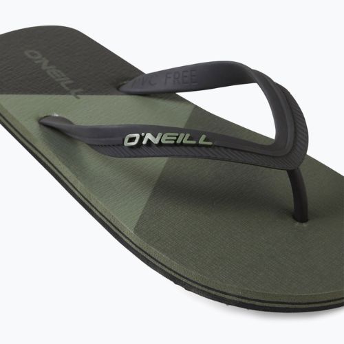 Herren O'Neill Profile Color Block tief Flechten grün Flip Flops