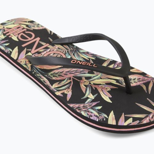Women's O'Neill Profile Graphic schwarz tropische Blume Flip Flops