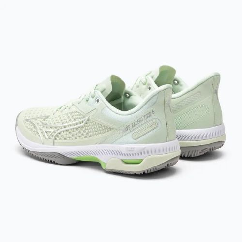 Damen Tennisschuhe Mizuno Wave Exceed Tour 5 CC ambroshia / silber / techno grün